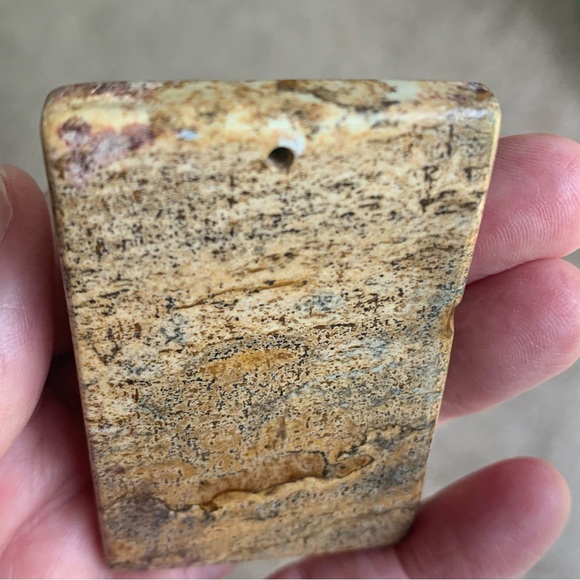 Large Picture Jasper Rectangle Stone Necklace Pendant Crystal Healing 2.4" x 1.5 - Picture 10 of 16